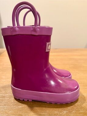 Oaki Kids Rain Boots Purple OrchidWaterproof Easy-On Handles 2 Tone Purple Sz 5